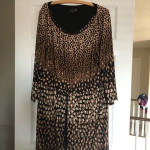 Brown and black animal print dress